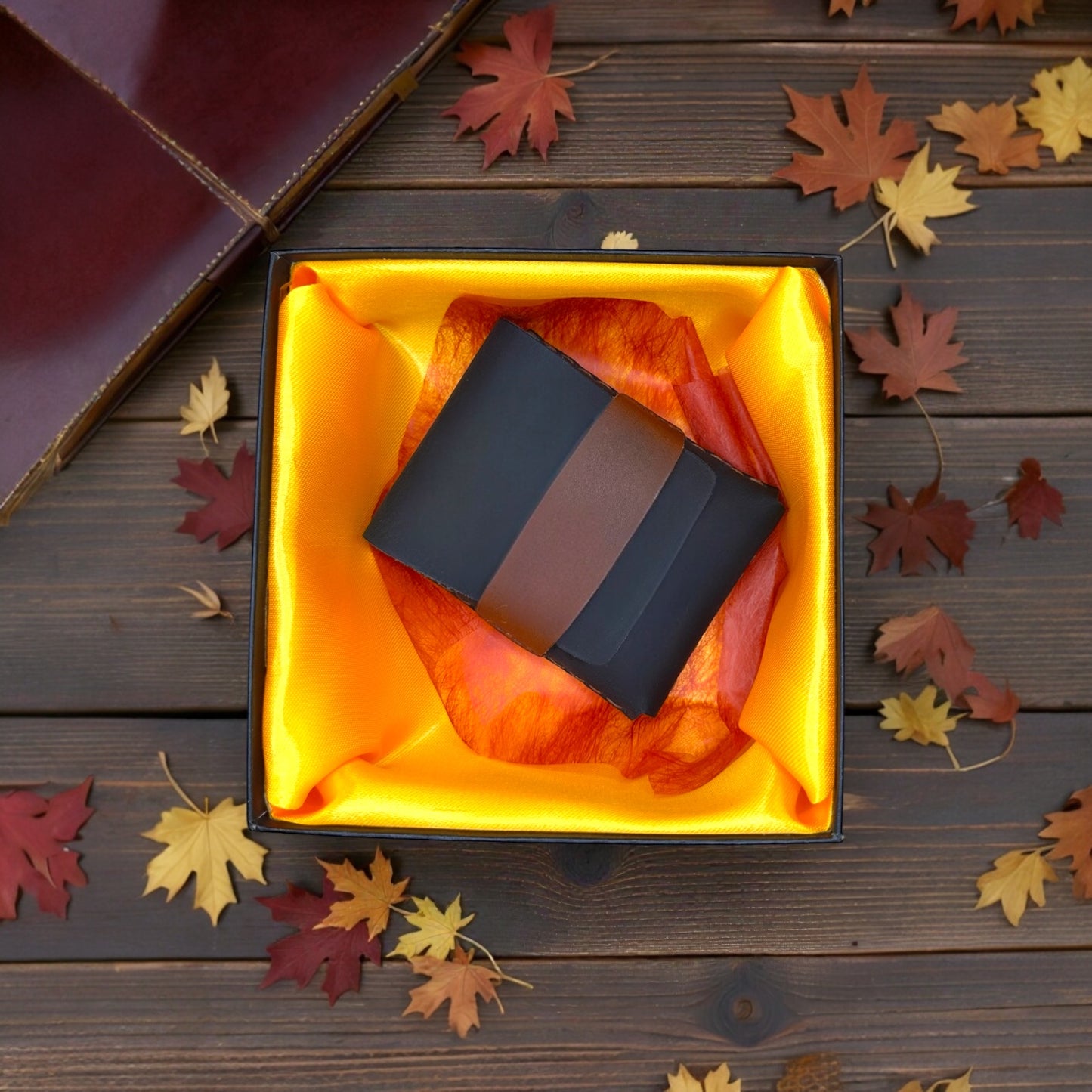 100% Pure Leather Black Shaded Wallet – Handmade Colour Changing to Shiny Finish. Article LZ-97