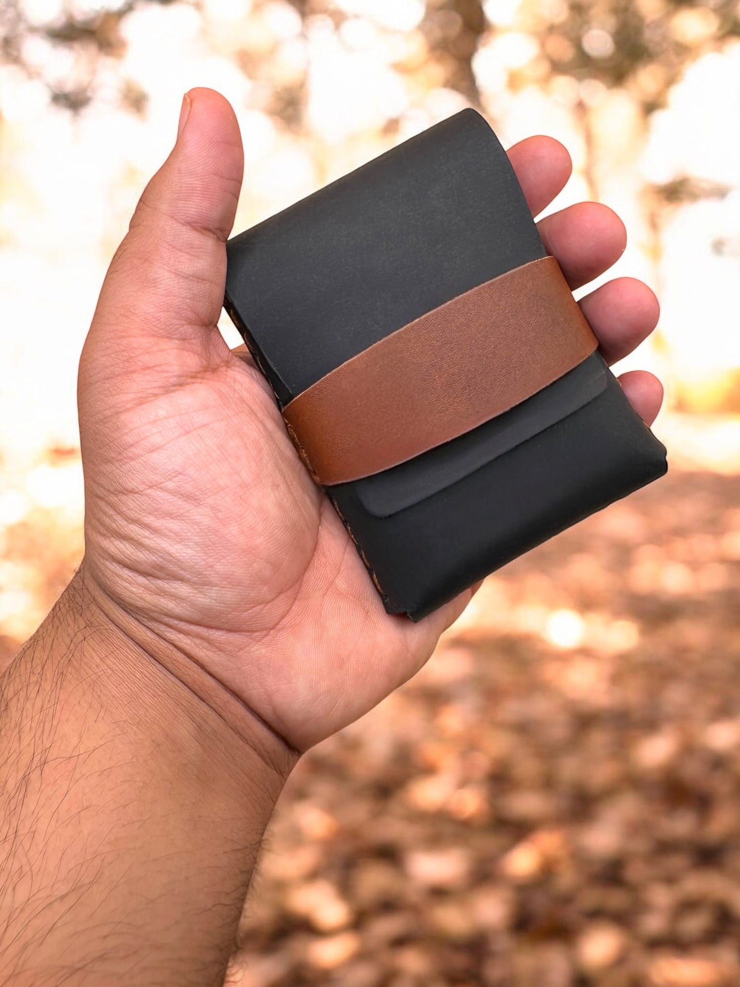 100% Pure Leather Black Shaded Wallet – Handmade Colour Changing to Shiny Finish.                             Article LZ-97