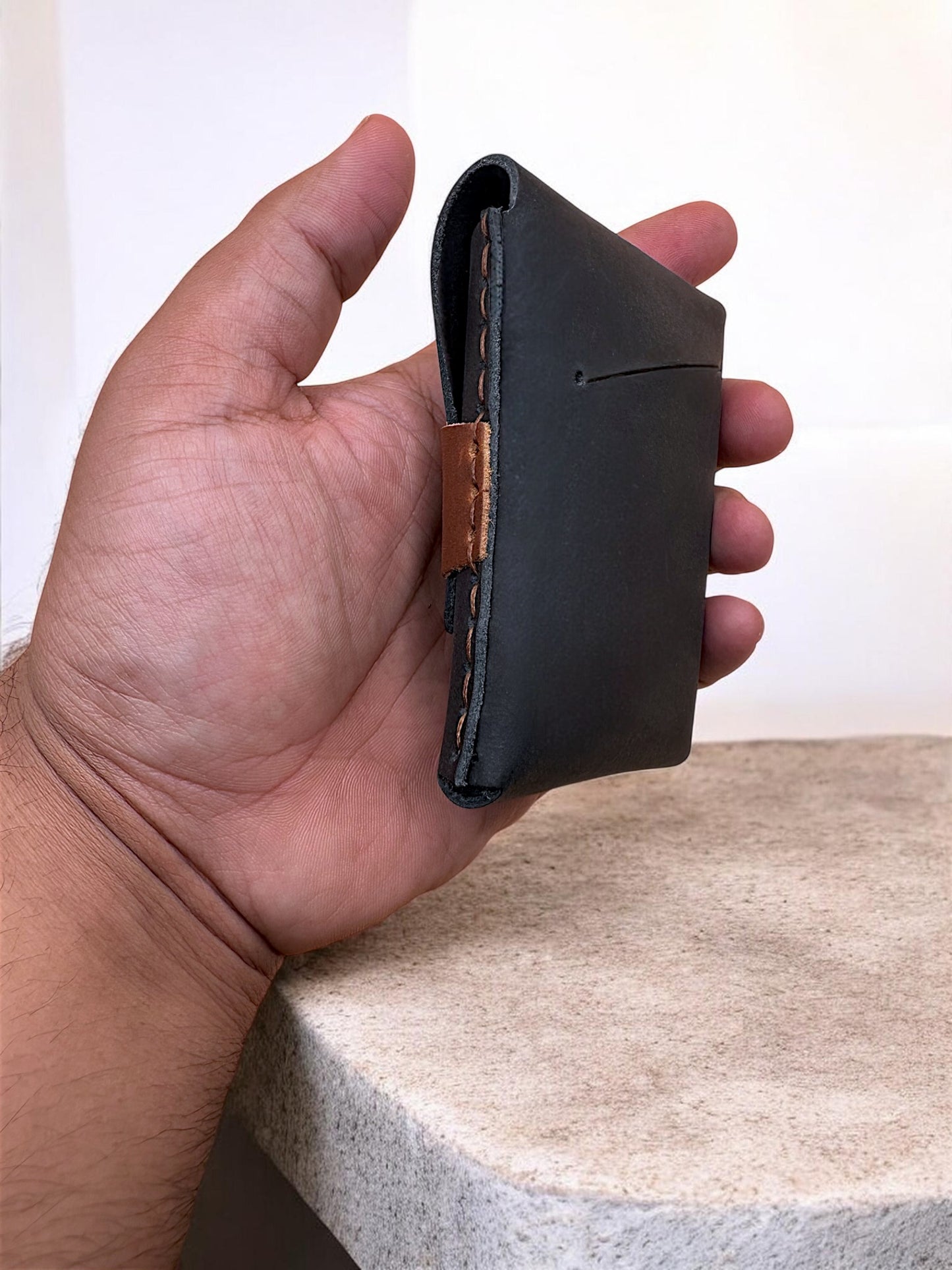 100% Pure Leather Black Shaded Wallet – Handmade Colour Changing to Shiny Finish.                             Article LZ-97